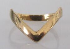 9ct Gold Ring - Vintage 9ct Yellow Gold Wishbone Ring Size K picture