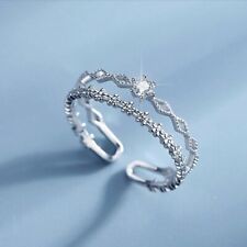 Fashion 925 Silver Tassesl Knuckle Ring Open Zircon Rings Women Adjustable picture
