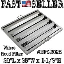 Winco Stainless Steel Hood Grease Commercial Exhaust Filter Baffle 25”x20”x1.5” picture
