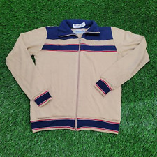 Vintage 90s Track-&-Court Tennis Track Jacket Women L-Short 19x23 Colorblock USA picture