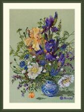 Merejka Counted Cross-Stitch Kit Irises and Wildflowers K-249 picture
