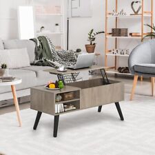 2 Tier Round Lift Top Coffee Table with Hidden Storage Compartment Home Office picture