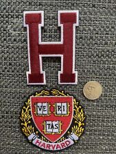 (2) Harvard University Vintage Embroidered Iron On Patches Patch Lot 3” & 3 X 2” picture