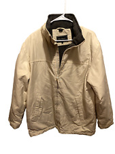 Vintage Split-Rail Tan Winter Jacket Men’s Medium  Zip/Button Pockets picture