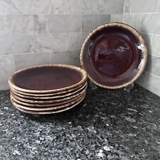 Vintage Hull USA Oven Proof Brown Drip Glaze 10.5” Dinner Plate picture