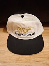 New Vintage Miller Genuine Draft Beer White/Black Snapback Trucker Hat USA picture