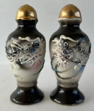Vintage Dragonware Salt & Pepper Shakers Hand Painted Moriage Mid Century Japan picture