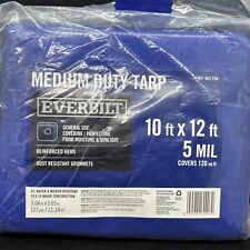 EVERBILT  10 Ft. X 12 Ft. Blue General Purpose Tarp MEDIUM DUTY NEW In Bag picture