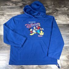 Disney’s The Original Crew Hoodie Womens Large Blue Fleece Pullover Sweater picture