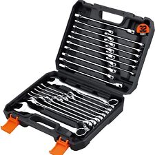 32Piece Combination Wrench Set SAE and Metric 1/4