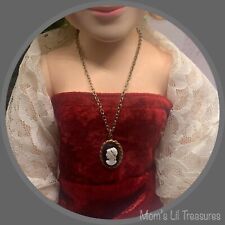 18-20 Inch Vintage Doll Jewelry Black Cameo Vintage Style Doll Necklace picture