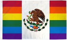 3x5FT Durable Mexican Pride Rainbow Flag Mexico Gay Parade Hispanic picture