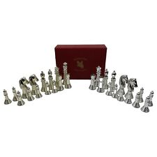 Vintage Staunton Varsity Chess Set / Pieces In Leatherette Wood Box *READ picture