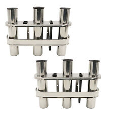 2Pieces Stainless Steel 3 Tube Outrigger Rod Holder Tackle Rack Holder Solid picture