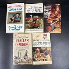 Lot of 5 Vintage 50s 70s Paperback Cookbook Julia Child Better Homes Gardens BBQ picture