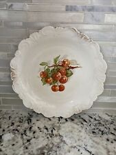 Beautiful Gold Rimmed Dresden Plate With Cherry Fruit Motif picture