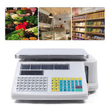 Commercial 110V Digital Price Computing Scale 66lbs with Label Barcode Printer picture