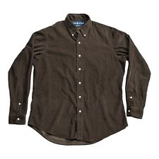 Vintage Ralph Lauren Corduroy Shirt Mens L Brown Long Sleeve Button Up 90s Y2k picture