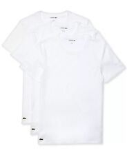 Lacoste WHITE Men's Crew Neck Slim Fit T-shirt Set, 3-Piece, US Large picture