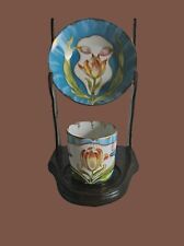 Antique 19thC Art Nouveau Nymphenburg Porcelain Cup & Saucer Floral Design  picture