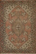 Vintage Tebriz Traditional Hand-knotted 4'x6' Area Rug Geometric Low Pile Carpet picture