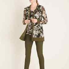 Chicos Size 3/ XL camo floral mesh button front cardigan picture