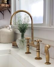 Unlacquered Brass Kitchen Faucet, Solid Brass 8