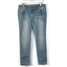 Blue Asphalt Womens Medium Wash Skinny Jeans Zip Fly Mid-Rise 5-Pocket 11 Short picture