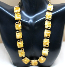 THE MOST STUNNING Vintage Coro GOLD Confetti Thermoset Parure Necklace 16.5