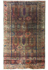 7' x 12' ANTIQUE AFGHAN Turkman Tribal Rug #F-6225 picture