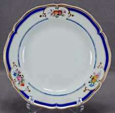 KPM Berlin Hand Painted Floral Cobalt & Gold Border 8 1/4 Inch Plate C. 1840s B picture