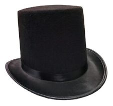 Adult Tall Black Felt Top Hat Formal Showman Party Novelty Halloween Accessory picture
