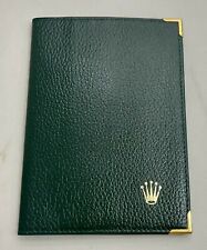 100% Authentic Vintage Rolex Green Leather Card Wallet Passport Holder 68.08.55 picture