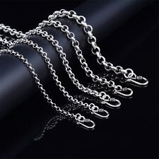925 Sterling Silver Rolo Chain Necklace 3.5mm 4mm 5mm 6mm 8mm 10mm 18