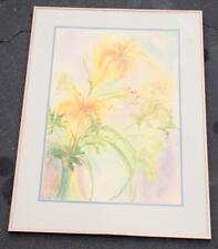 Nice Original Watercolor Print - Framed and Matted – VGC – C. Smith FLORAL PRINT picture