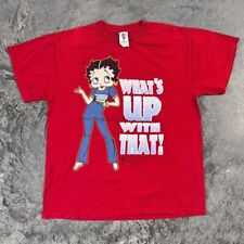 Vintage Y2K Betty Boop T Shirt L Cartoon Funny Comic Promo Cute Red 90s Popeye picture
