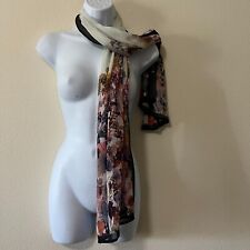 Sevya Handmade Womens One Size Silk Floral Multicolor Rectangular Scarf picture