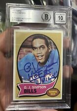 1970 Topps OJ Simpson Signed Auto 10 BGS Beckett Autograph O.J. #90 Rookie Card picture