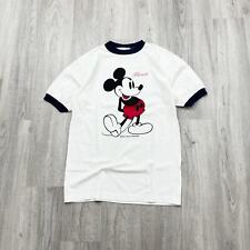 VINTAGE 1980s Mickey Mouse Florida Ringer Shirt Size Medium M Men's 1980s White picture