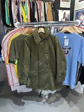 Vintage 1960s 1970s Army Military Double Breasted Green Jacket Size 38 picture