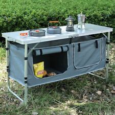 Outdoor Folding Table, Camping Table with Storage Organizer, Portable Aluminum picture