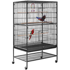 53-inch Large Parrot Bird Cockatiel Lovebird Conure Flight Cage w/ Stand, Black picture