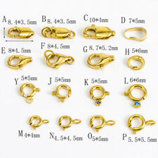 Real Pure 18k Yellow Gold Clasp Hooks Bracelet Necklace Connector Lobster Circle picture