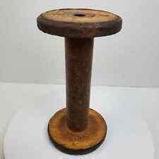 Antique England Primitive Vintage Wood Textile Mill Yarn Thread Spool 9.75 Inch picture