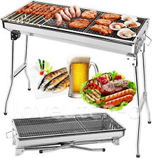 BBQ Grill Charcoal Barbecue Grill Stainless Steel Folding Camping Yard Portable picture
