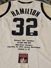 Richard Rip Hamilton Autographed/Signed Jersey JSA COA White Custom Jersey  picture