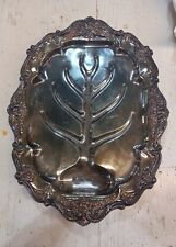 Vtg Silverplate Poole Crest Of Windsor Footed Meat Platter EPCA 20x15 Estate picture