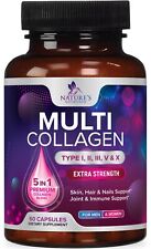 Collagen Peptides Pills 1000mg Hydrolyzed Collagen Capsules (Types I,II,III,V,X) picture
