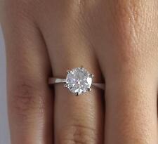 3 Ct Classic 6 Prong Round Cut Diamond Engagement Ring SI2 D White Gold 14k picture