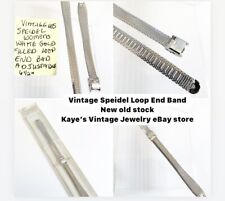 Vintage Loop End Speidel New Old Stock White Gold Filled Watch Band 6 1/2” picture